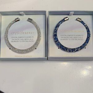 Two. Crystal Energy Women's Bracelet - Blue and Clear